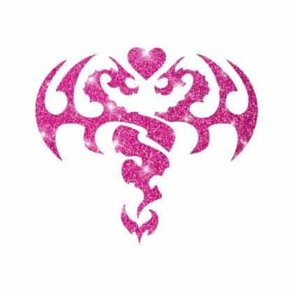 Glitzertattoo Schablone Dragon of Love