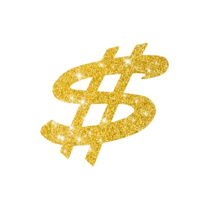 Glitzertattoo Schablone Dollarzeichen