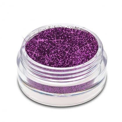 Kosmetik Glitzer Violet Plum in einem Klarsict Tiegel aus dem Hause Glitzertattoo Shop