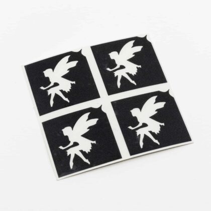 4 Mini Waldfee Glitzertattoos 4 Stück 4x4 auf einem Träger