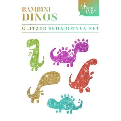 Glitzertattoo Schablonen Set Dinos