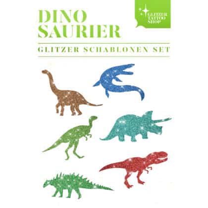 Glitzertattoo Schablonen Set Dinosaurier