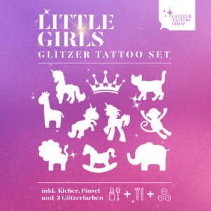 Happy Kids Set Little Girls Glitzertattoo Shop