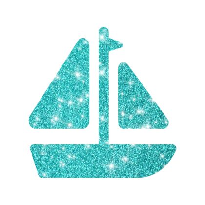 Glitzertattoo Schablone Seegelboot