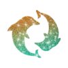 delfin-doppel Glitzertattoo Schablone Delfin Duo