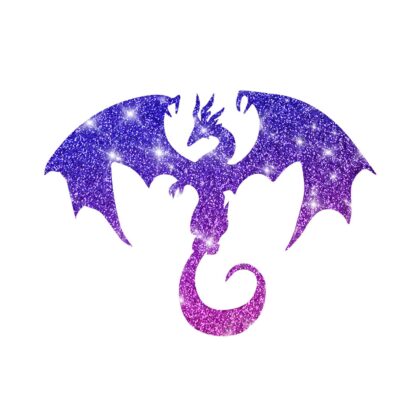Glitzertattoo Schablone dreilagig Flugdrachen