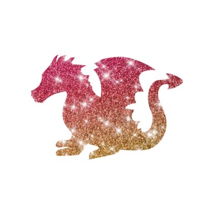 Glitzertattoo Schablone Drachen