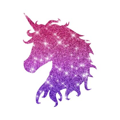 Glitzertattoo Schablone Einhornkopf
