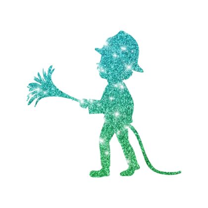 Glitzertatt Schablne Feuerwehrjunge