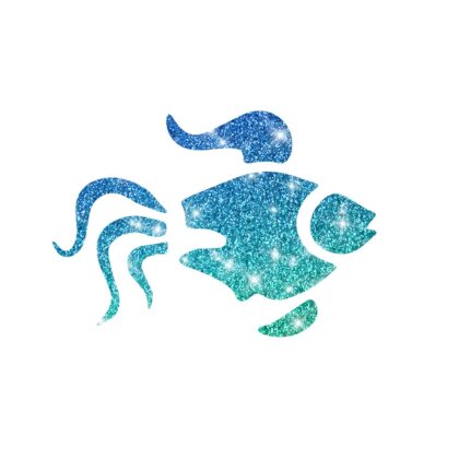 Glitzertattoo Schablone Fisch