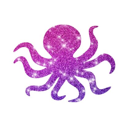 Glitzertattoo Schablone Krake