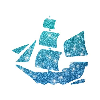 Glitzertattoo Schablone Piratenschiff