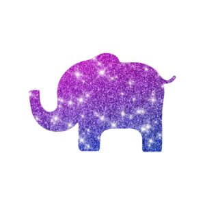 Glitzertattoo Schablone Elefant