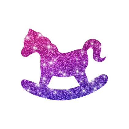 Glitzertattoo Schablone Schaukelpferd