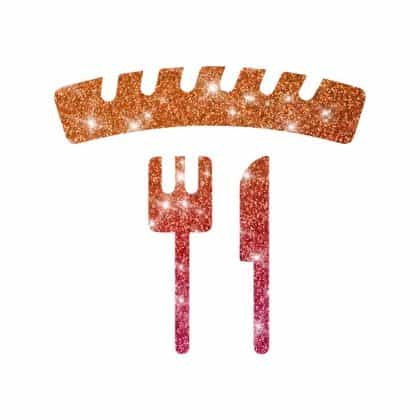 Bratwurst mit Besteck Glitzertattoo Motiv aus dem Hause Glitzertattoo Shop für jedes Oktoberfest geeignet