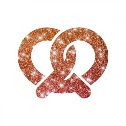 Glitzertattoo Motiv Brezel