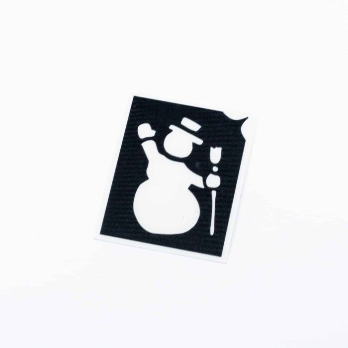 GTS-xmas-9 wunderschöner Schneemann mit Besen Glitzertattoo Schablone