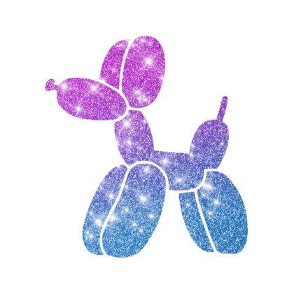 Glitzertattoo Shop Schablone Ballon Hund