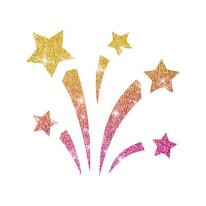 Glitzertattoo Schablone Feuerwerk