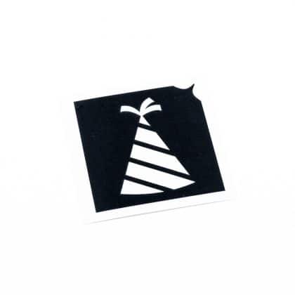 Glitzertattoo Schablone Party Hut