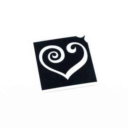 Glitzertattoo Schablone geschwungenes Herz