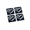 Glitzertattoo Schablone 4 Minis geschwungenes Herz
