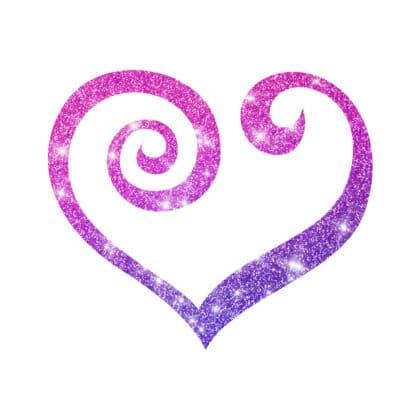 Glitzertattoo Schablone Herz geschwungen