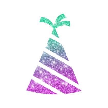 Glitzertattoo Schablone Party Hut