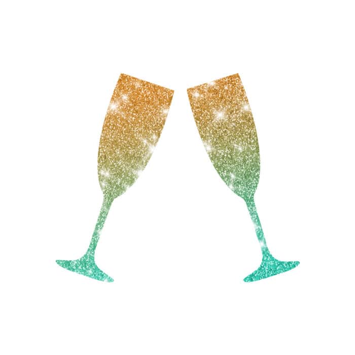 sektglaeser Glitzertattoo Schablone Sektgläser