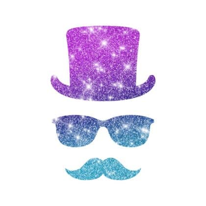 Glitzertattoo Schablone Zylinder Gesicht
