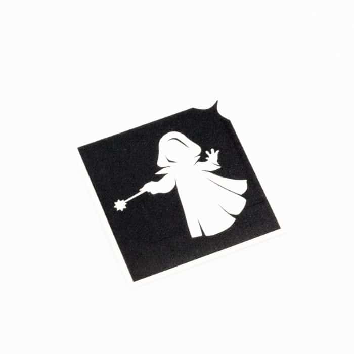 Glitzertattoo Schablone Zauberin