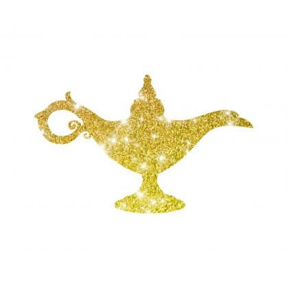 Glitzertatto Schablone Wunderlampe