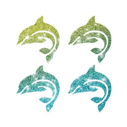 Glitzertattoo Schablone 4 Mini Delfine