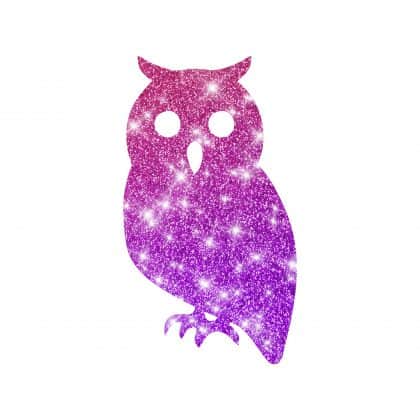 Glitzertattoo Schablone Eule