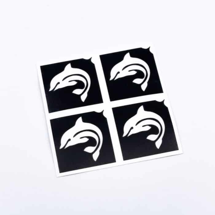 Glitzertattoo Schablone Mini 4 Delfine