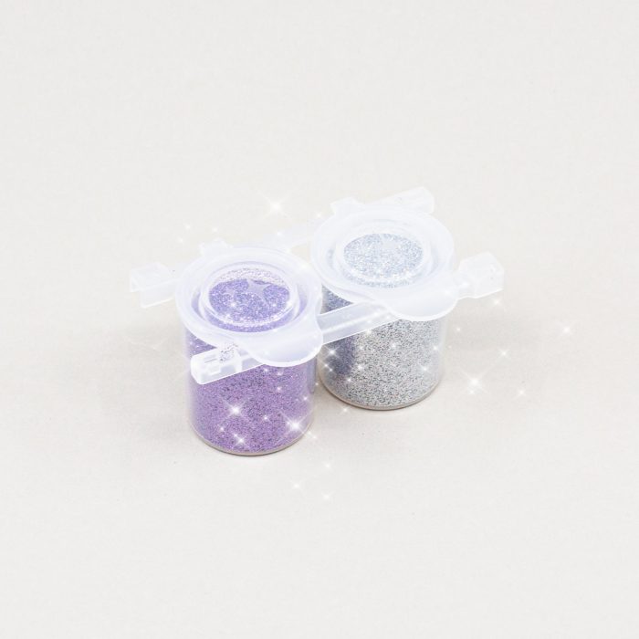 Glitzertattoo Glitzer in 2er Box Lila und Silver