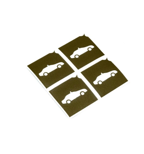 Glitzertattoo Shop 4 Mini Polizeiautos fuer Glitzertattoos 3lagig entgittert und zugeschnitten