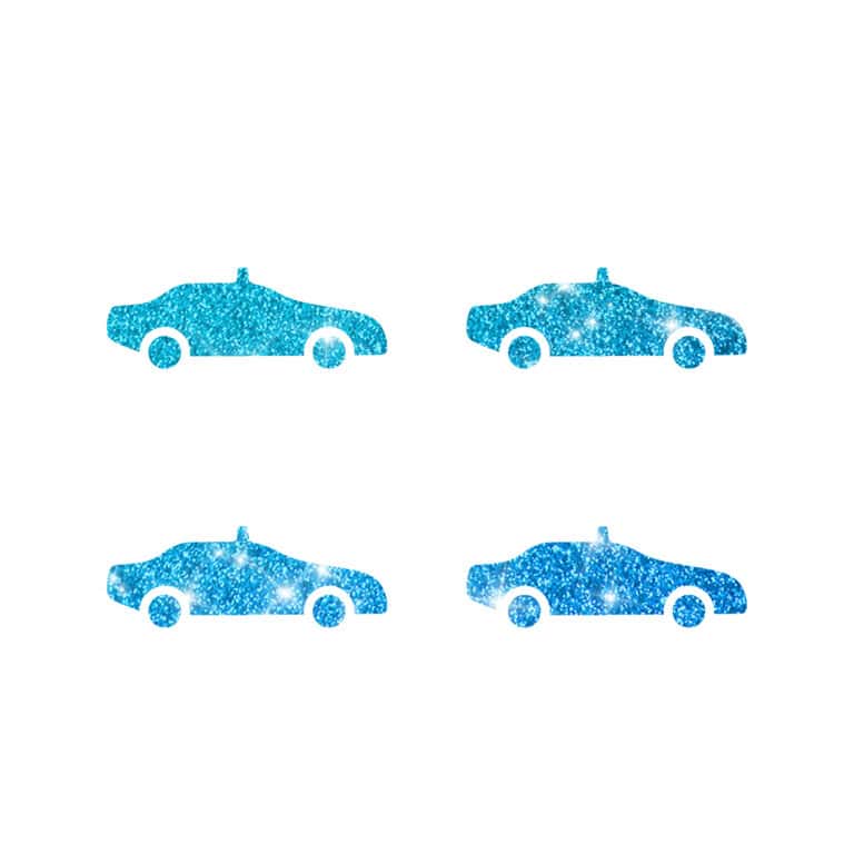 Glitzertattoo-shop 4 Mini Schablone für Glitzertattoos Polizeiauto 3lagig entgittert