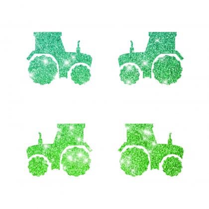 Glitzertattoo Schablone 4 Minis Traktor
