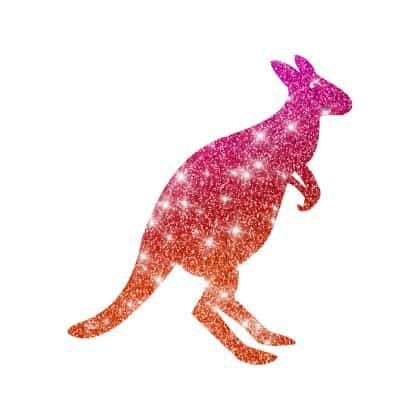Glitzertattoo Schablone Känguru