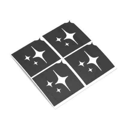 Glitzertattoo Schablone 4 Mini Glitzersterne fuer Glitzertattoos 3lagig entgittert und zugeschnitten