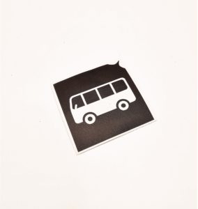 Glitzertattoo Schablone Bus 3 lagig und entgittert