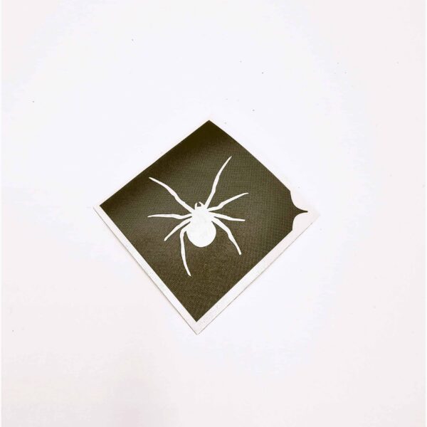 Glitzertattoo Schablone Spinne zu Halloween 3lagig entgittert und zu geschnitten