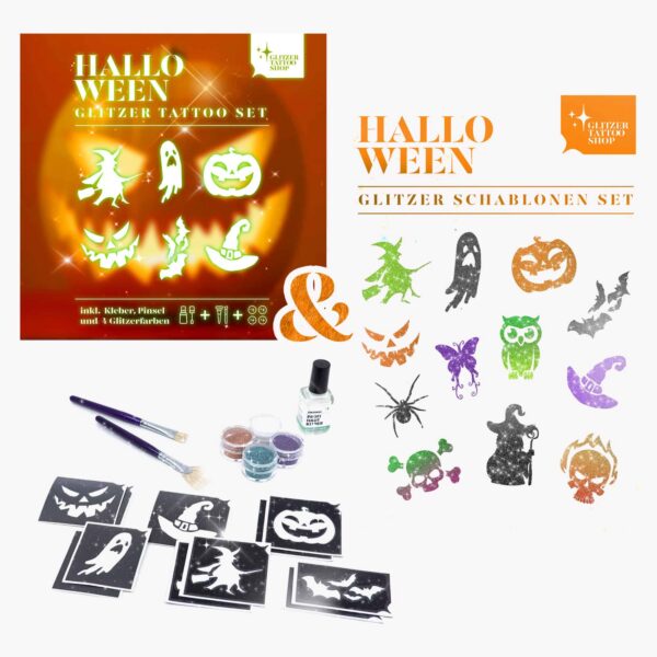 Glitzertattoo Set Halloween