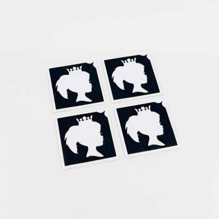 Glitzertattoo Schablone 4 Mini Königin