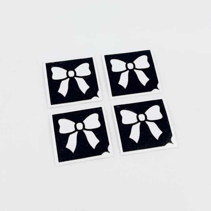 Glitzerschablone 4 Mini Schleifen