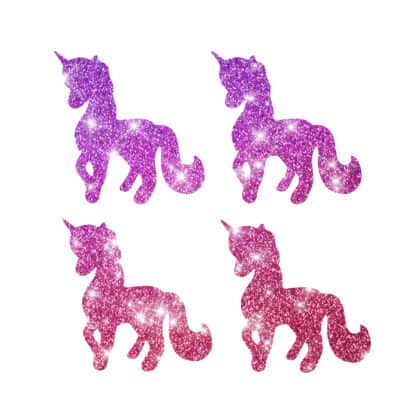 Glitzertattoo Schablone Mini Einhörner