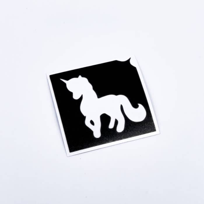 Glitzertattoo Schablone Einhorn