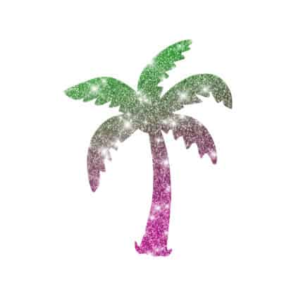 Glitzertatto Schablone Palme