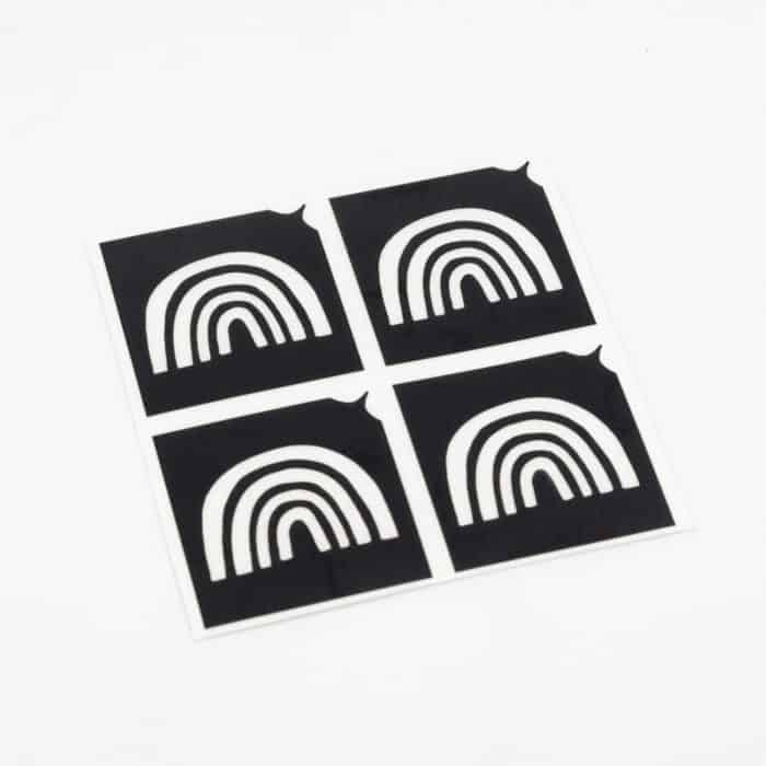 Glitzertattoo Schablone 4 Mini bunter Regenbogen Glitzertattoo Shop